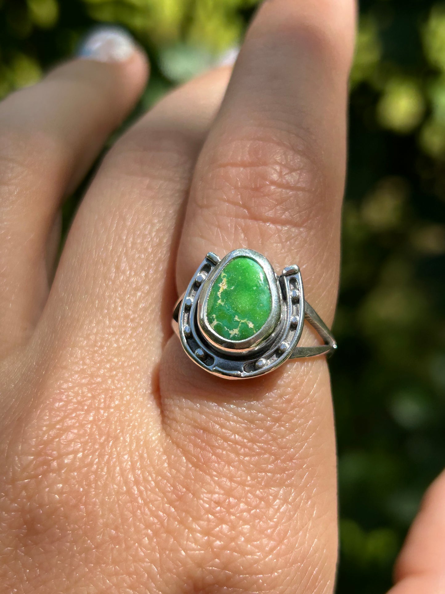 Sonoran Gold Turquoise Horse Shoe Ring Size 7.5