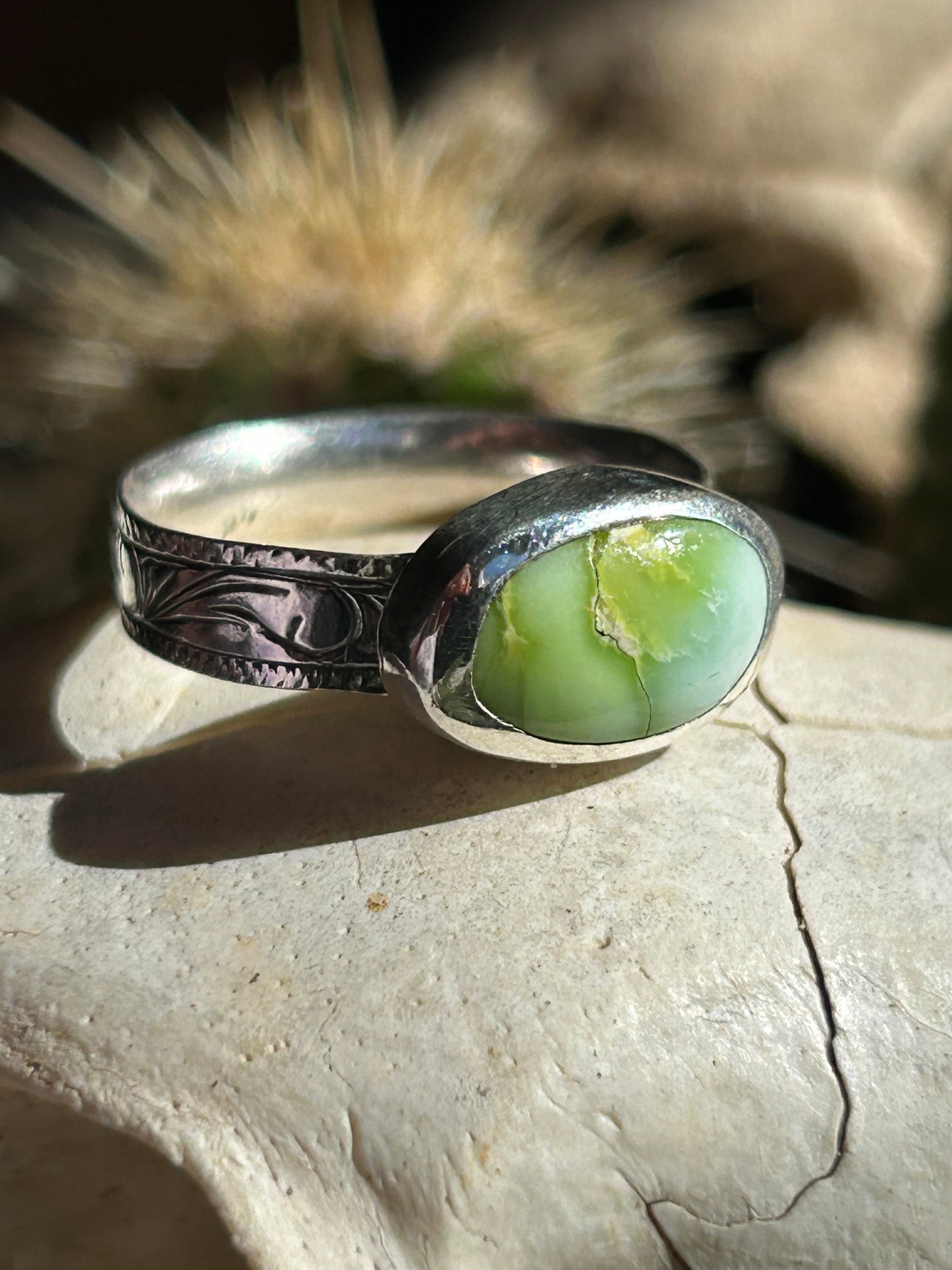 Palomino Turquoise Size 6 Engraved Band Ring