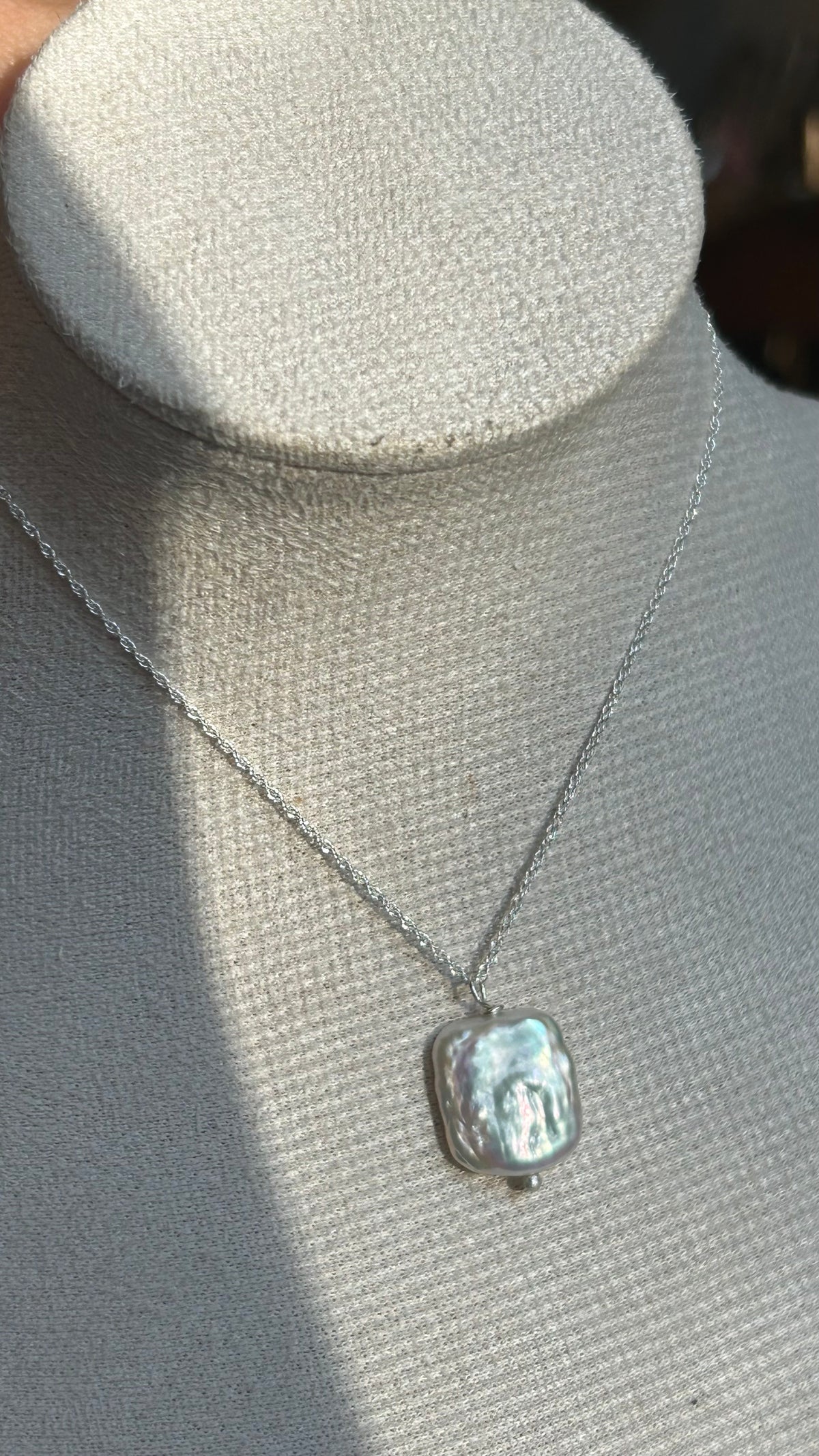 Large pillow freshwater pearl necklace
