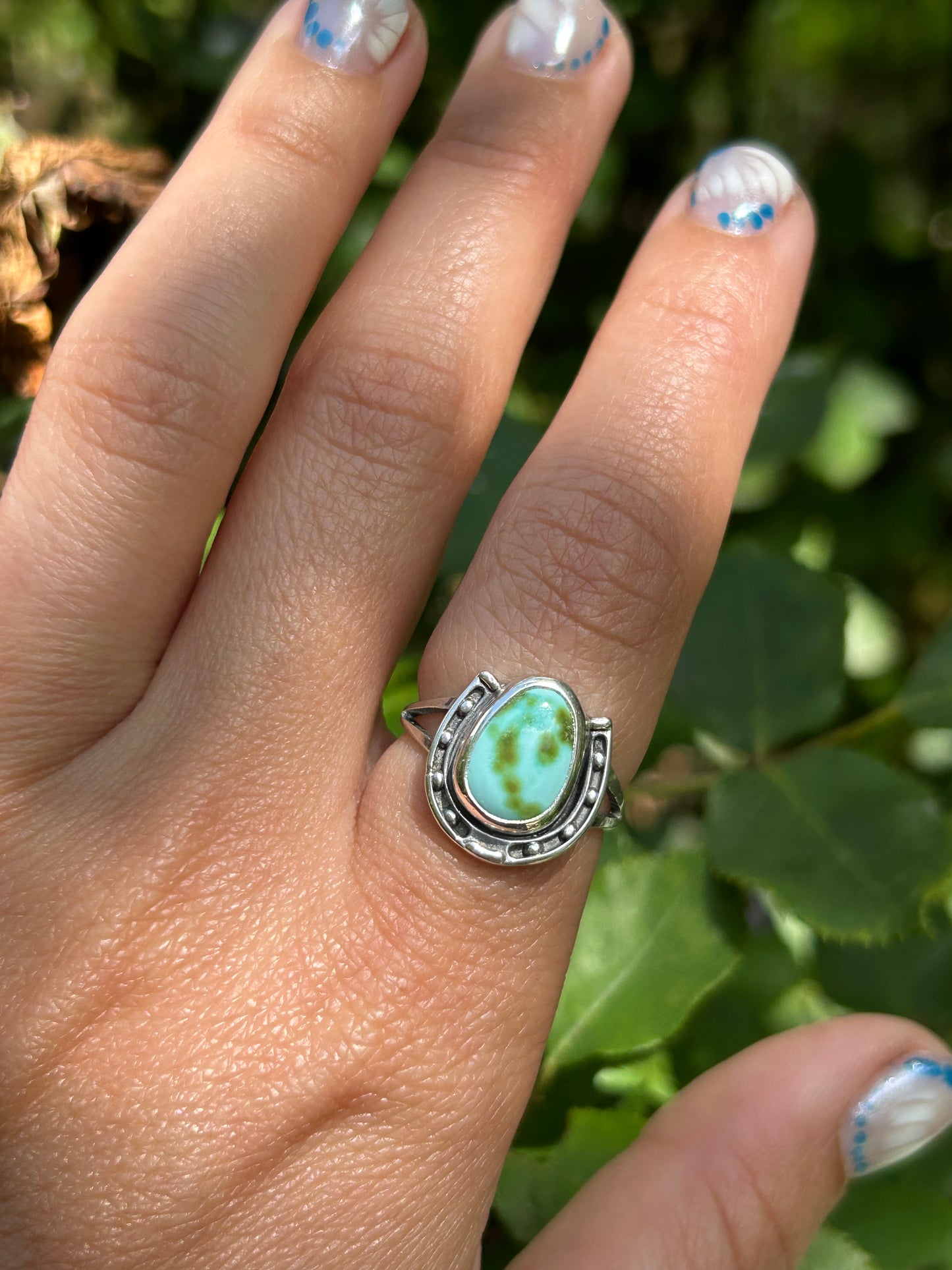 Sonoran Gold Turquoise Horse Shoe Ring Size 7