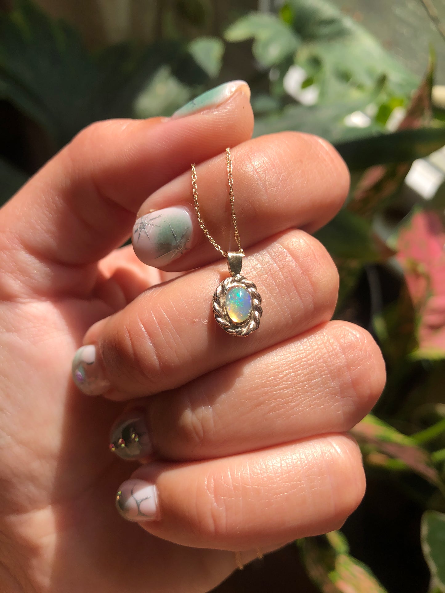 Natural Opal set in 10k gold