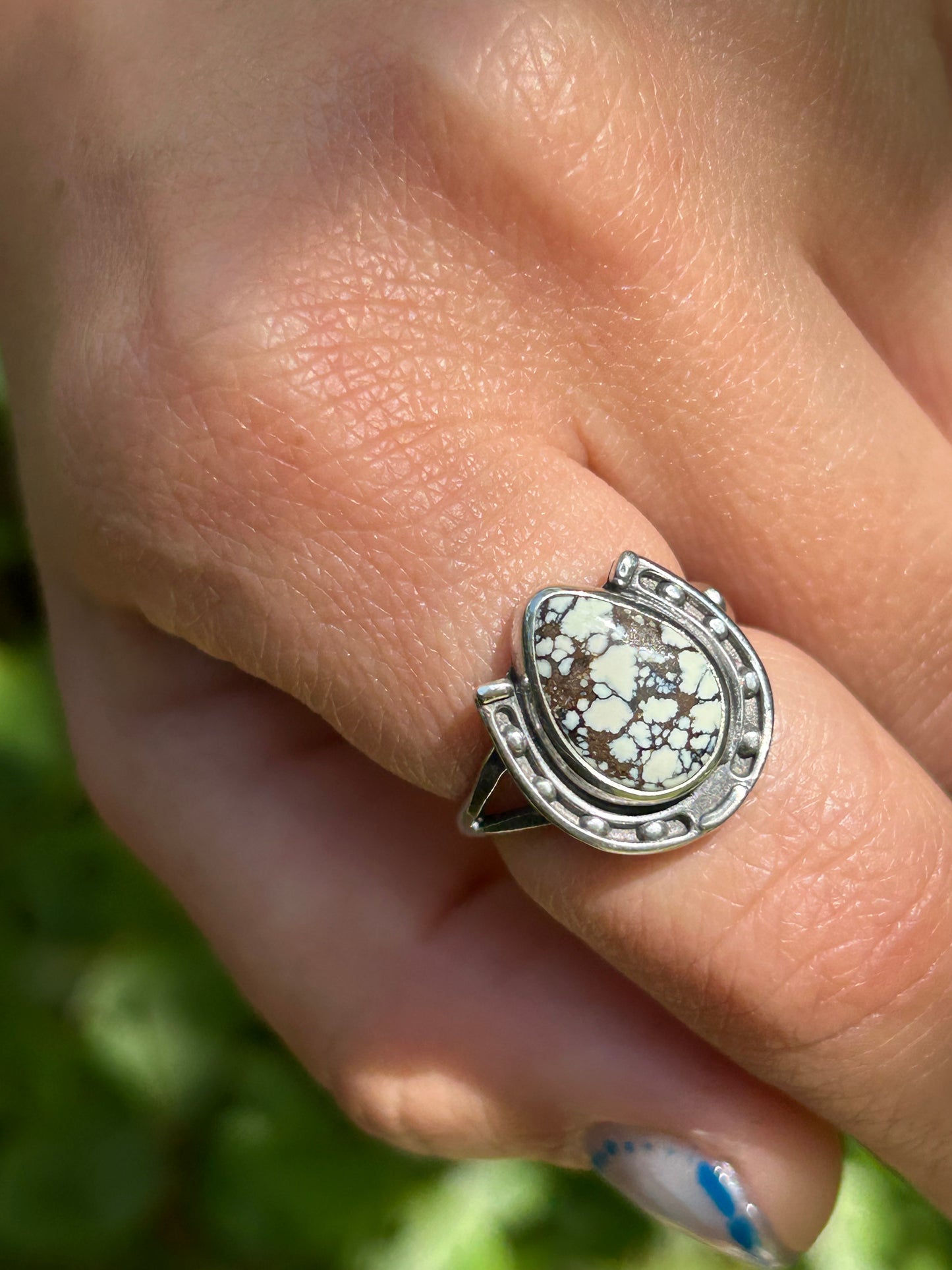 Variscite Horse Shoe Ring Size 7.5