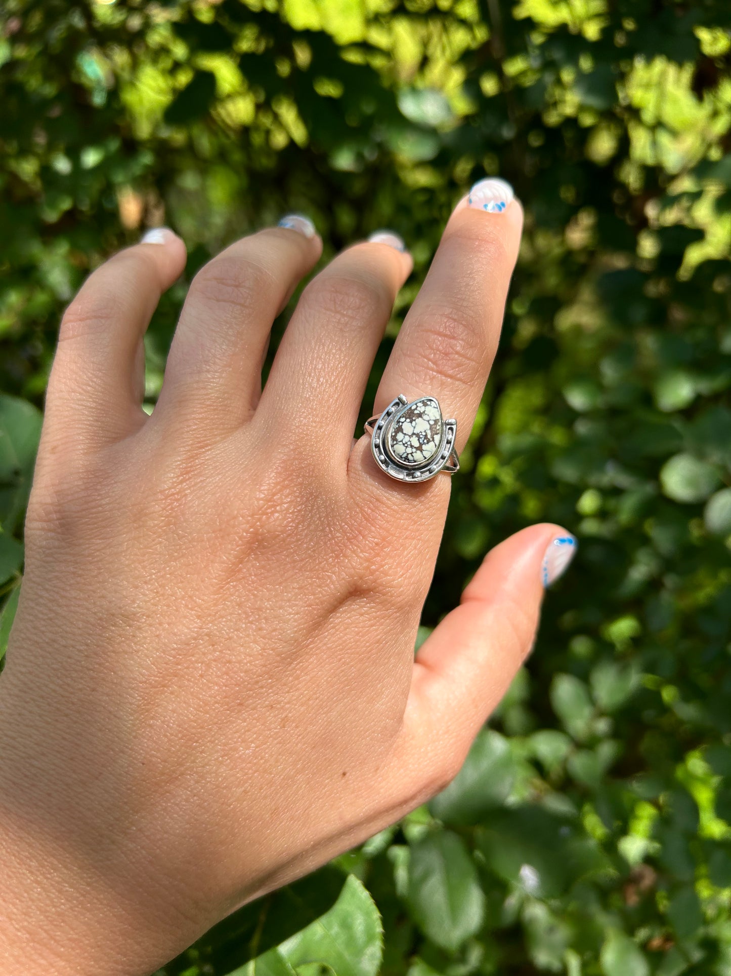Variscite Horse Shoe Ring Size 7.5