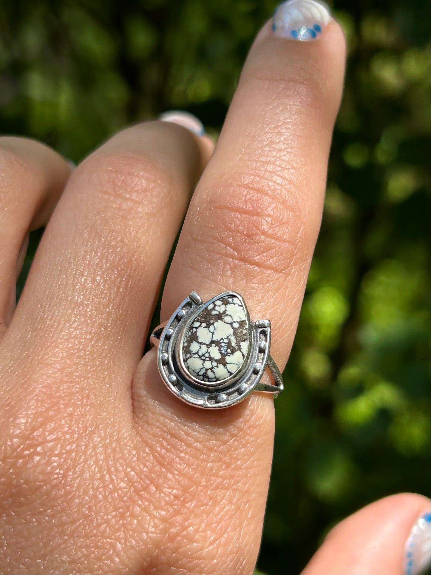 Variscite Horse Shoe Ring Size 7.5