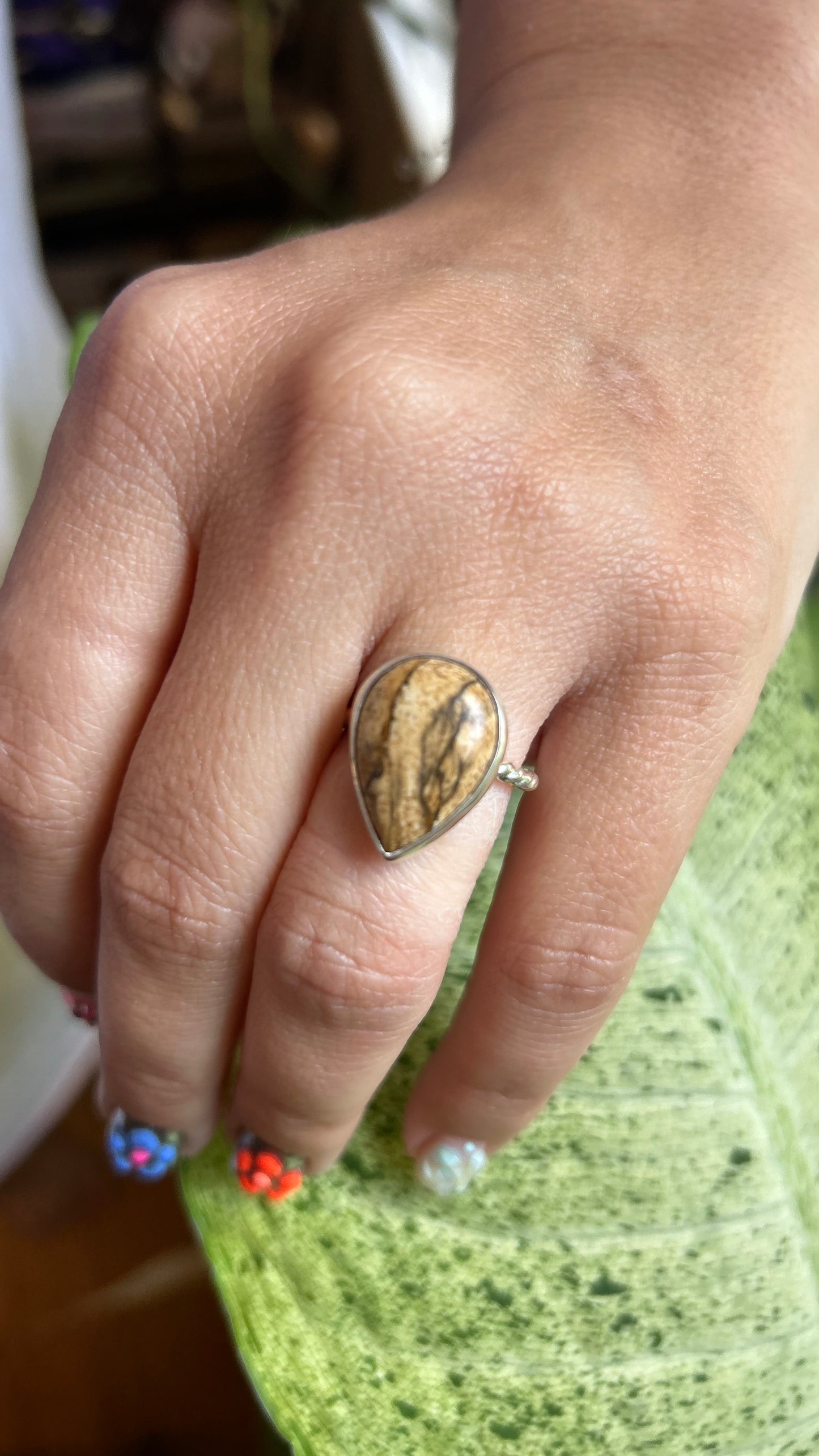 Landscape Jasper Ring size 6.75