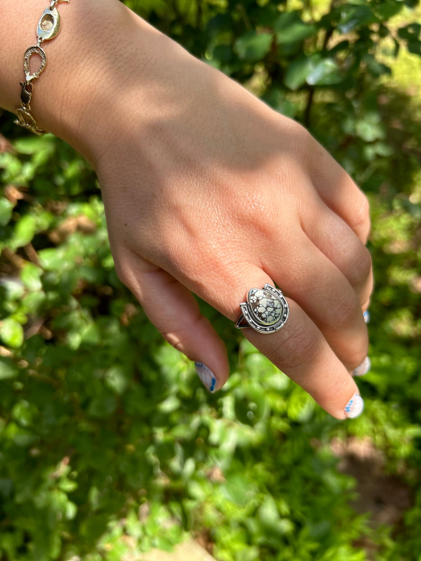 Variscite Horse Shoe Ring Size 7.5