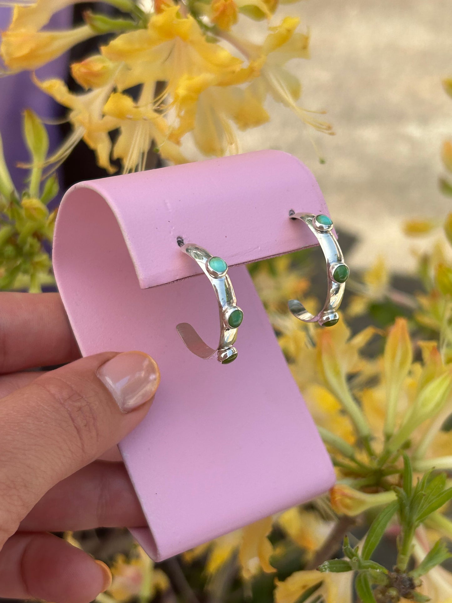 Sonoran Gold Turquoise Small Hoops