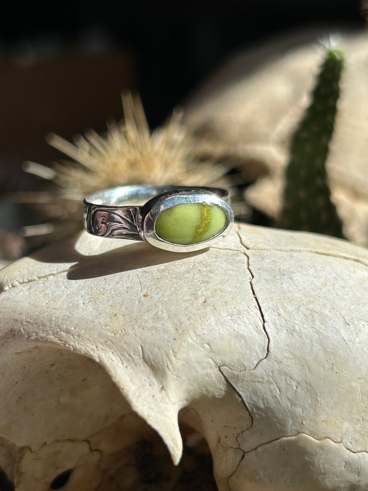 Palomino Turquoise with Engraved Band Size 5