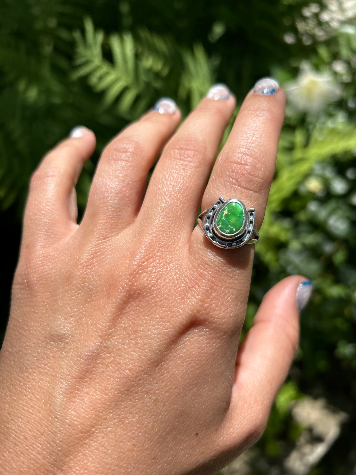 Sonoran Gold Turquoise Horse Shoe Ring Size 7.5