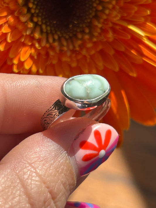 Paloma Turquoise Size 6.25 Engraved Band Ring