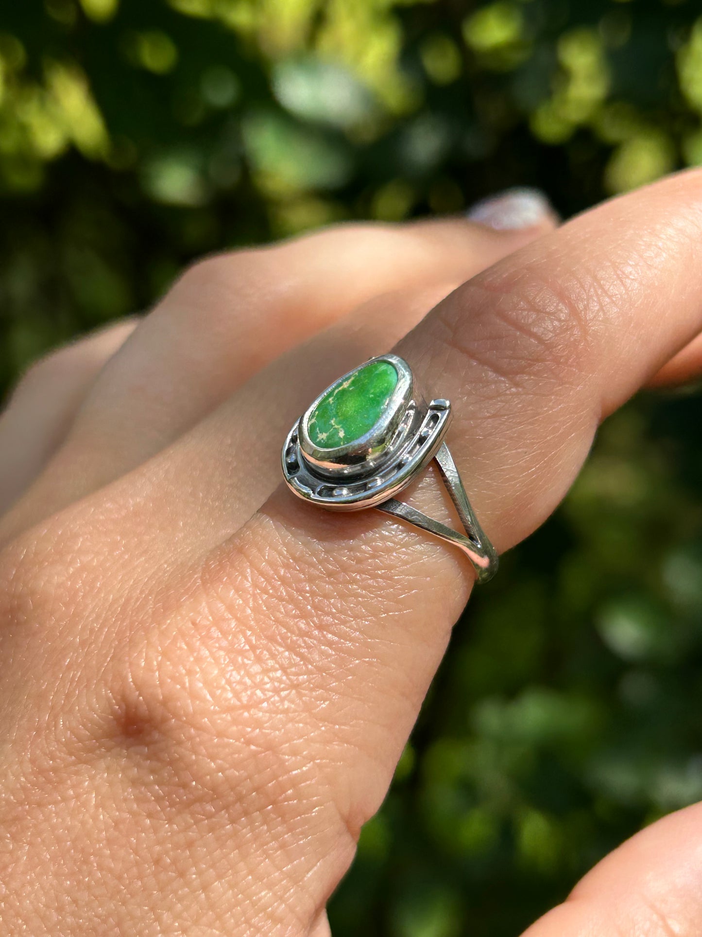 Sonoran Gold Turquoise Horse Shoe Ring Size 7.5