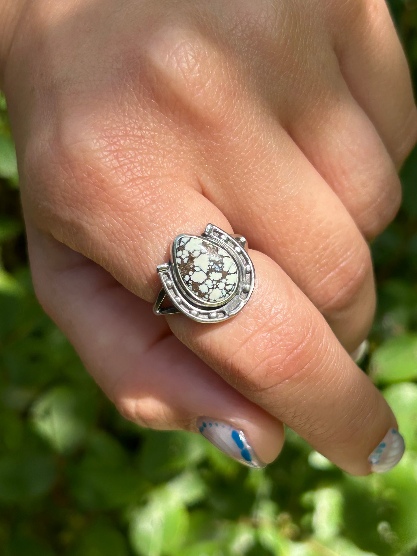 Variscite Horse Shoe Ring Size 7.5