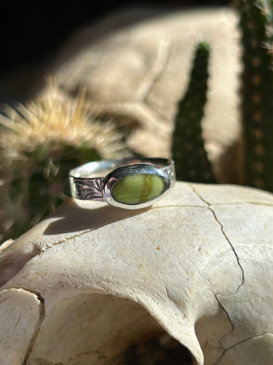 Palomino Turquoise with Engraved Band Size 5