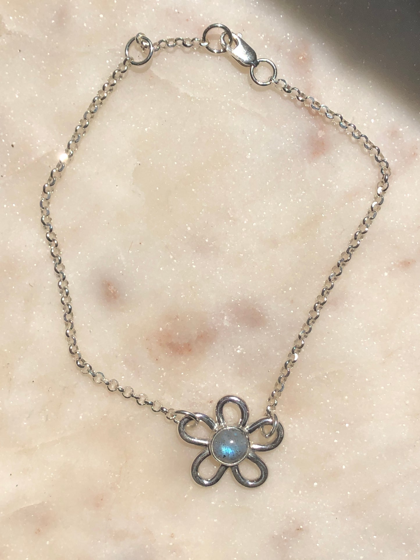 Labradorite Daisy Anklet