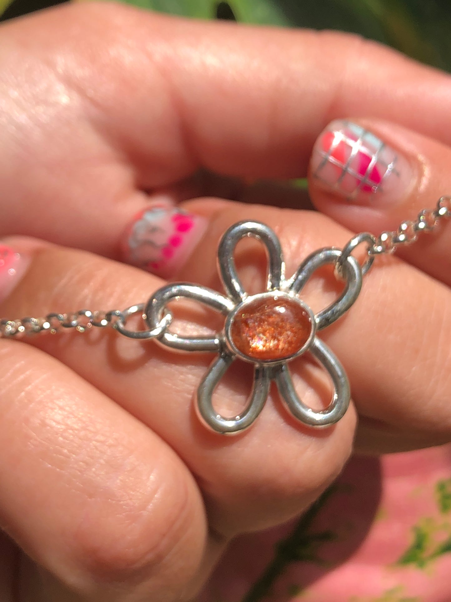 Sunstone Daisy Anklet