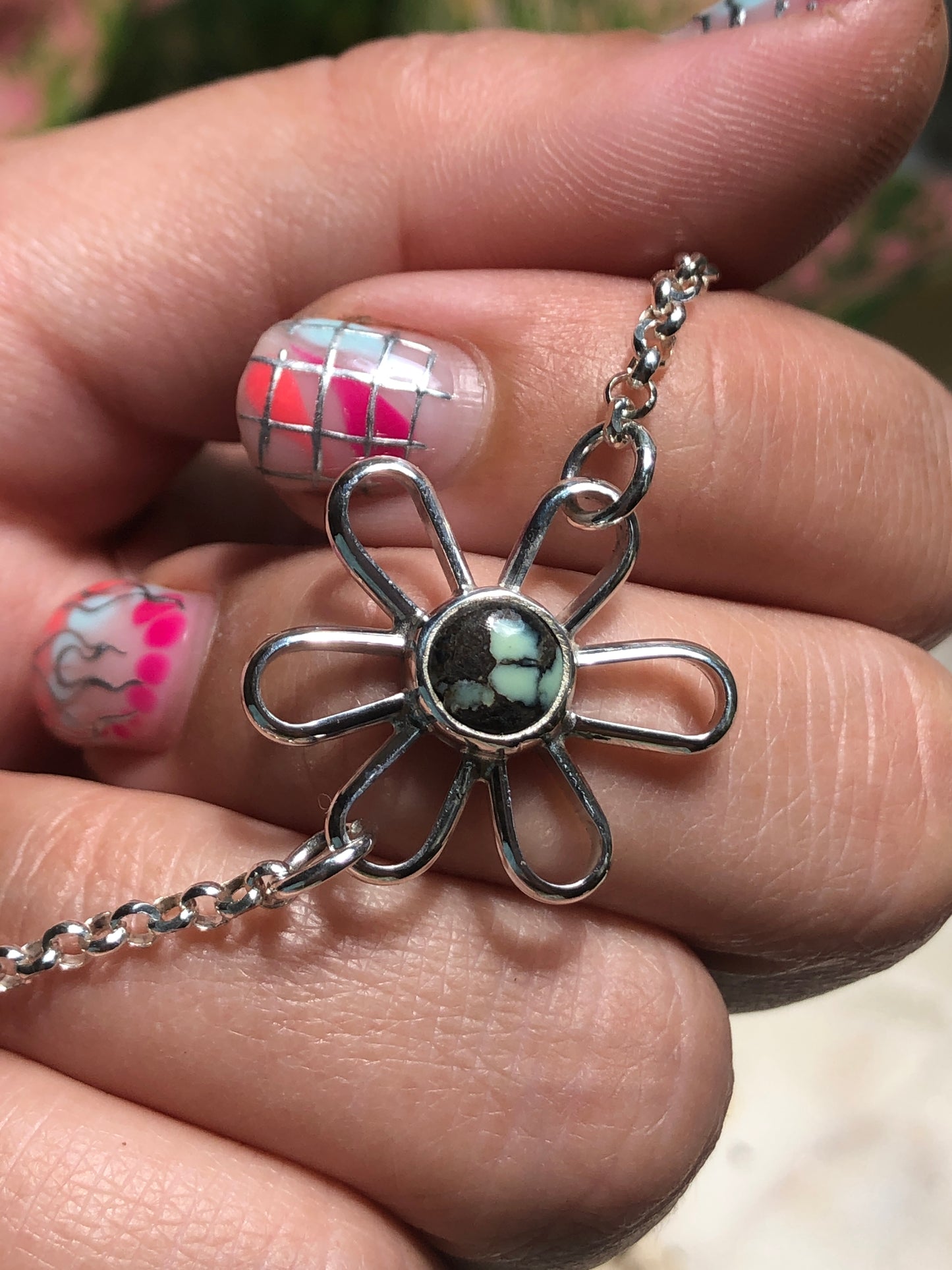 Poseidon Variscite Daisy Anklet
