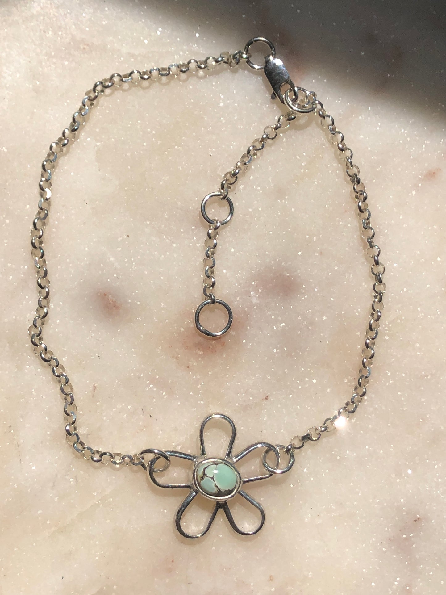 Golden Hills Turquoise Daisy Anklet