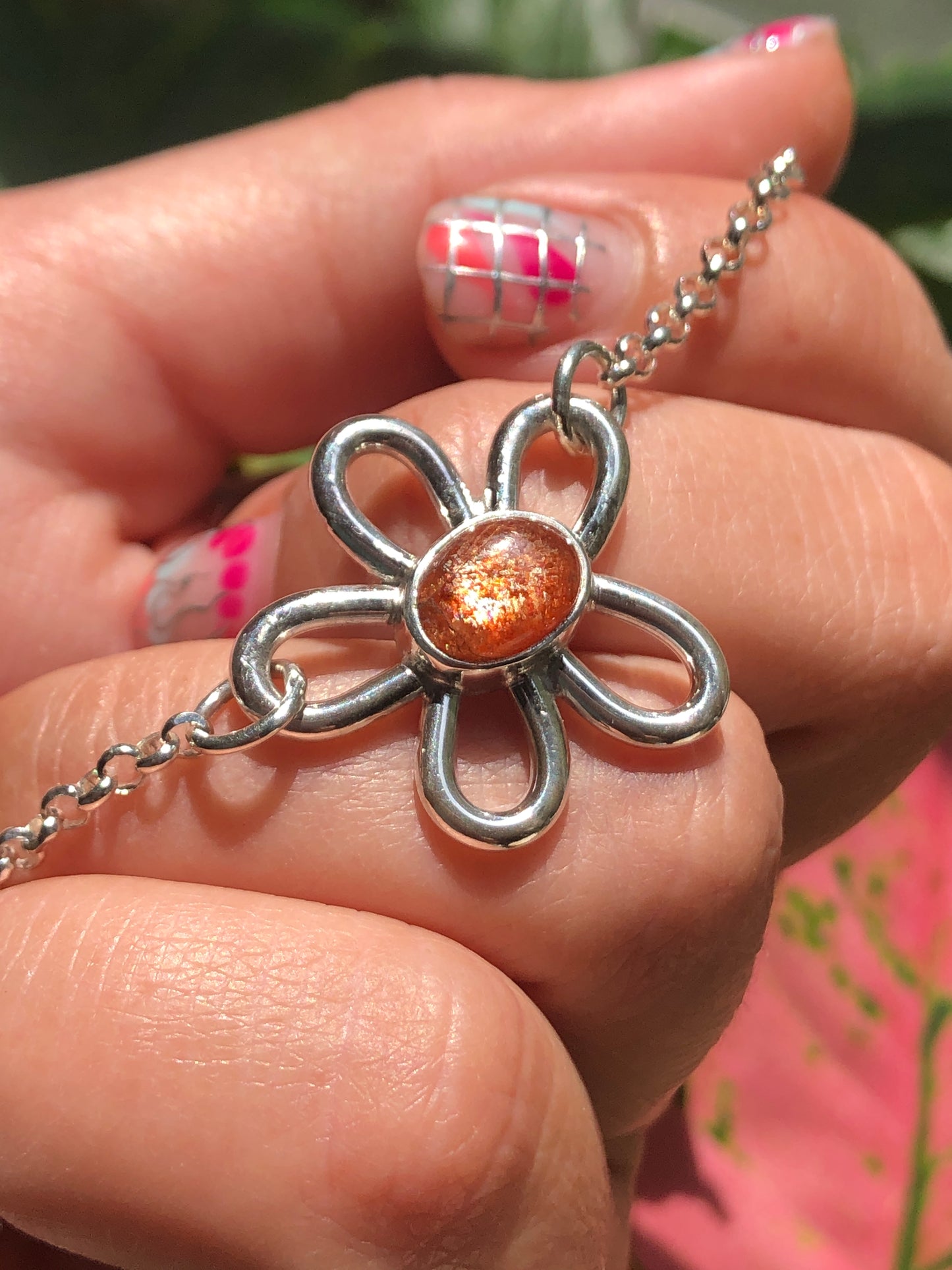 Sunstone Daisy Anklet