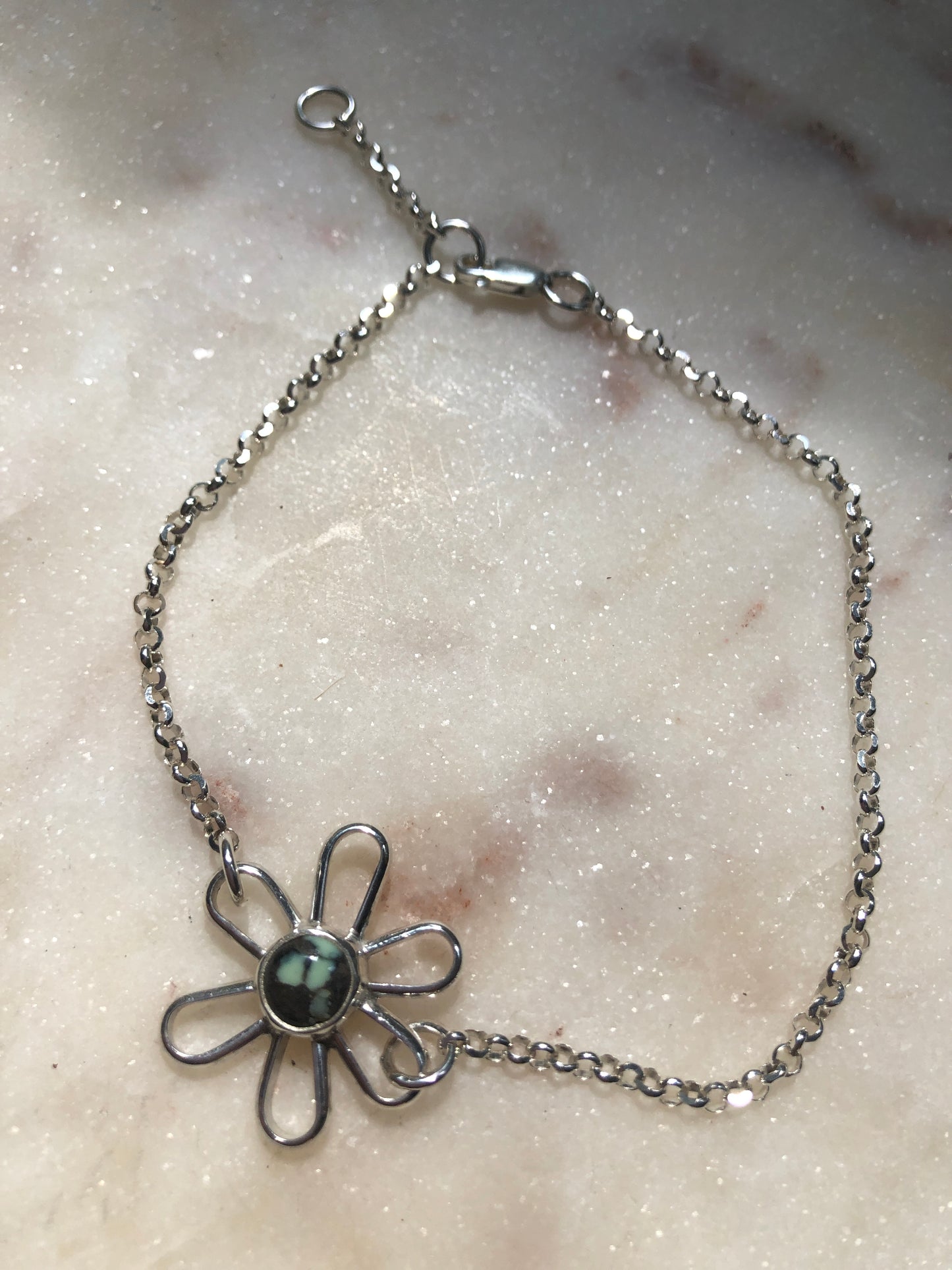 Poseidon Variscite Daisy Anklet