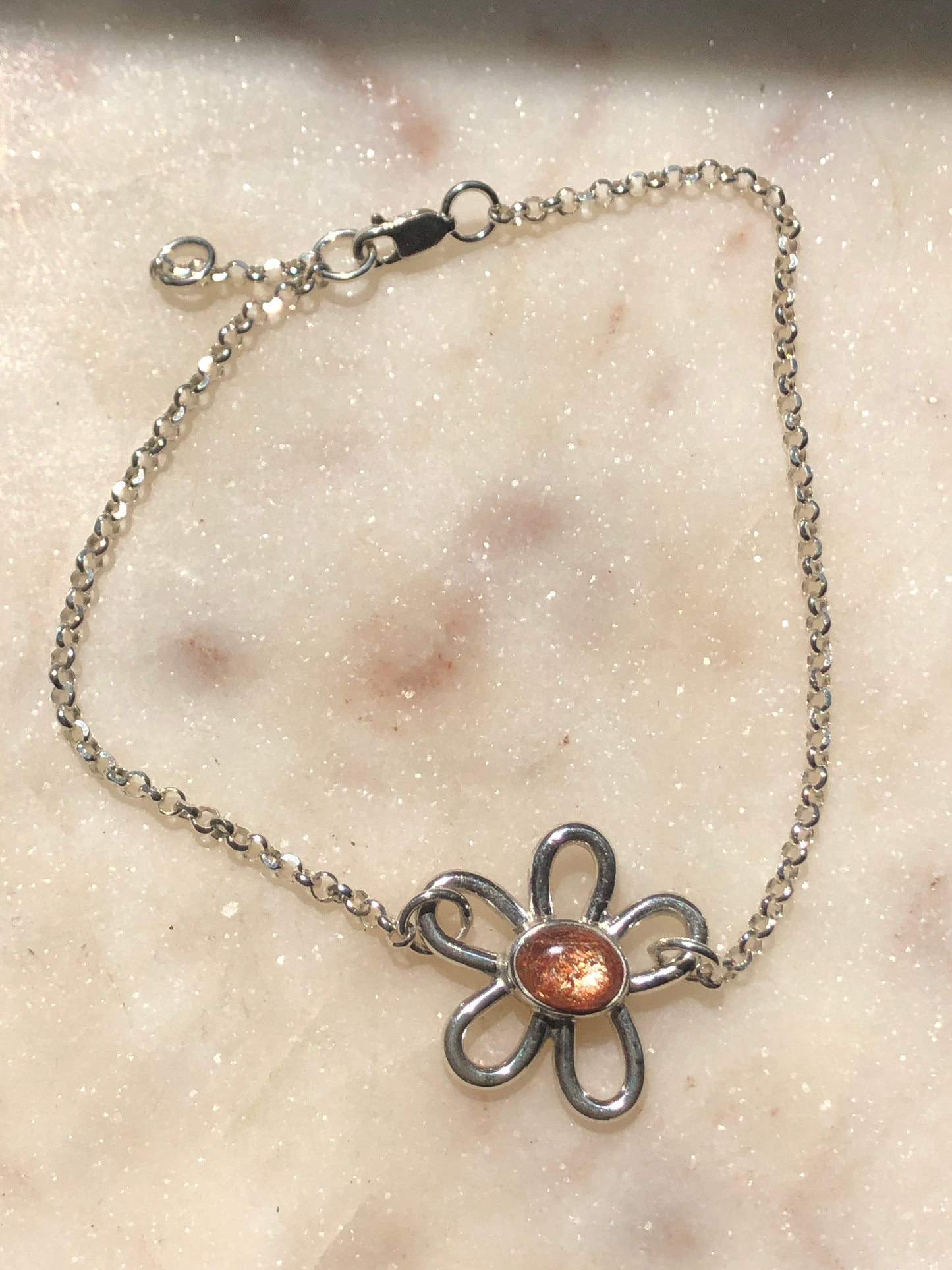 Sunstone Daisy Anklet