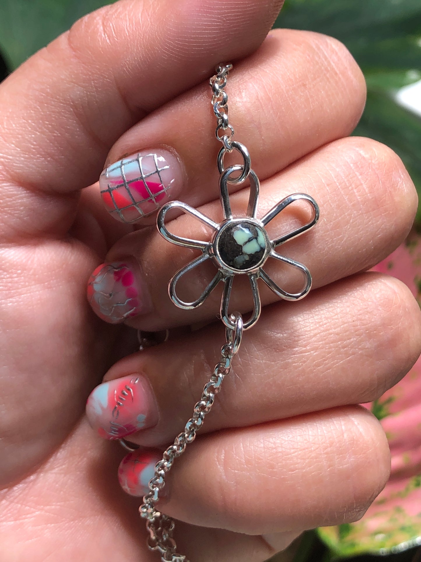 Poseidon Variscite Daisy Anklet