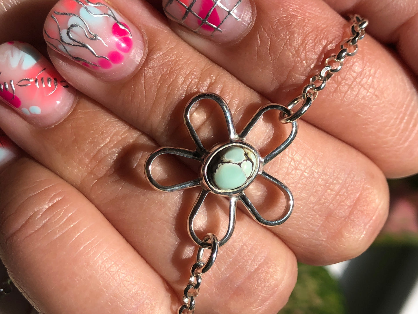Golden Hills Turquoise Daisy Anklet