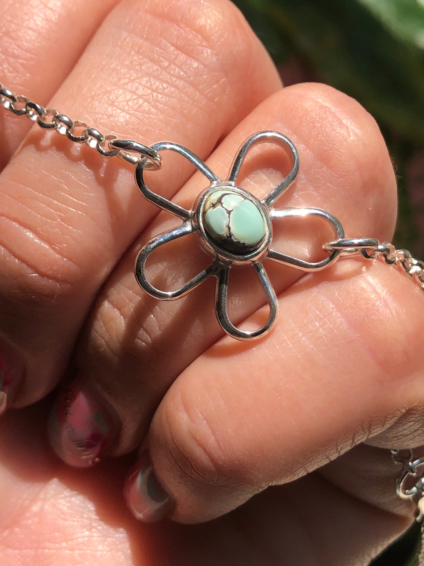 Golden Hills Turquoise Daisy Anklet
