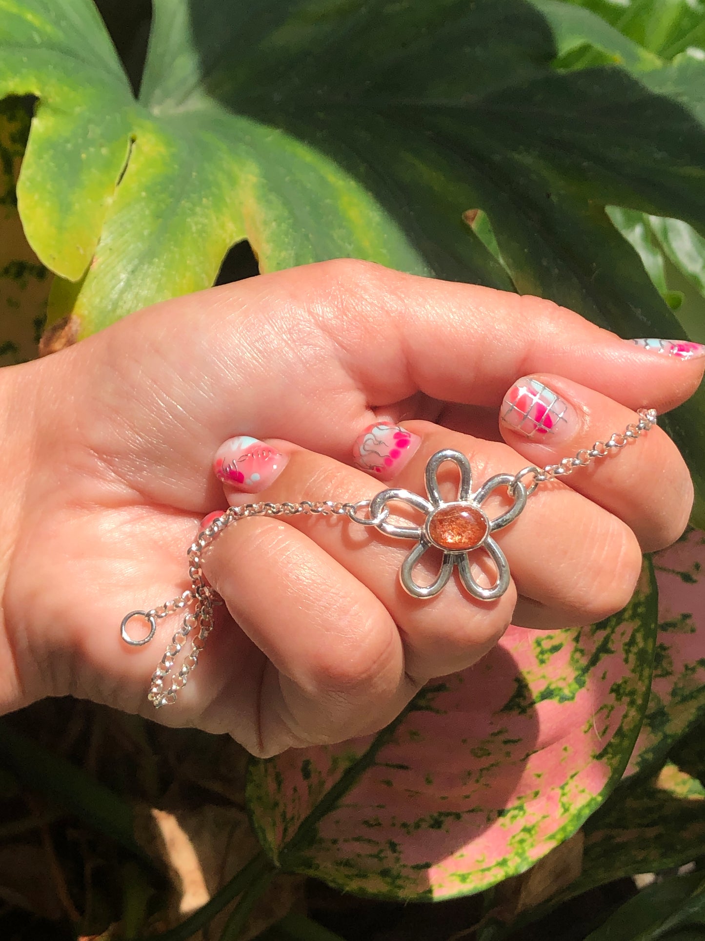 Sunstone Daisy Anklet