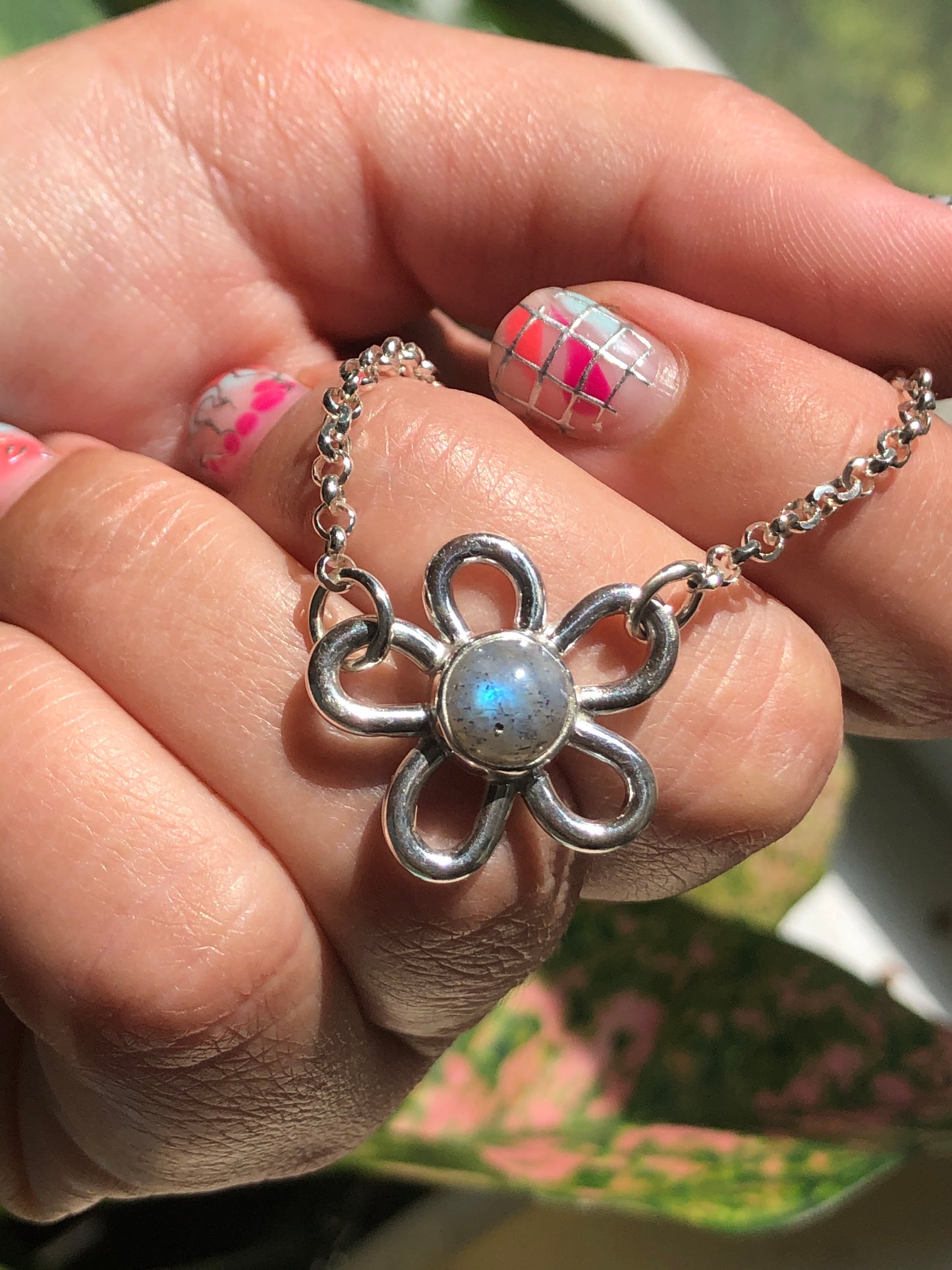 Labradorite Daisy Anklet