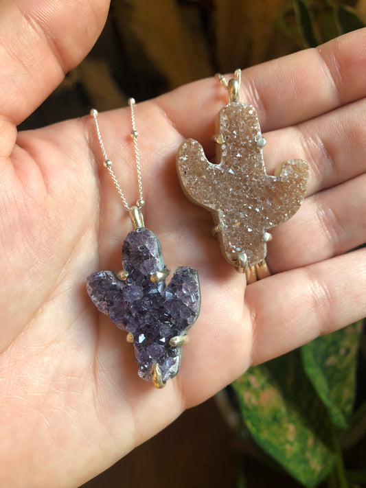 Druzy on Chalcedony Necklace