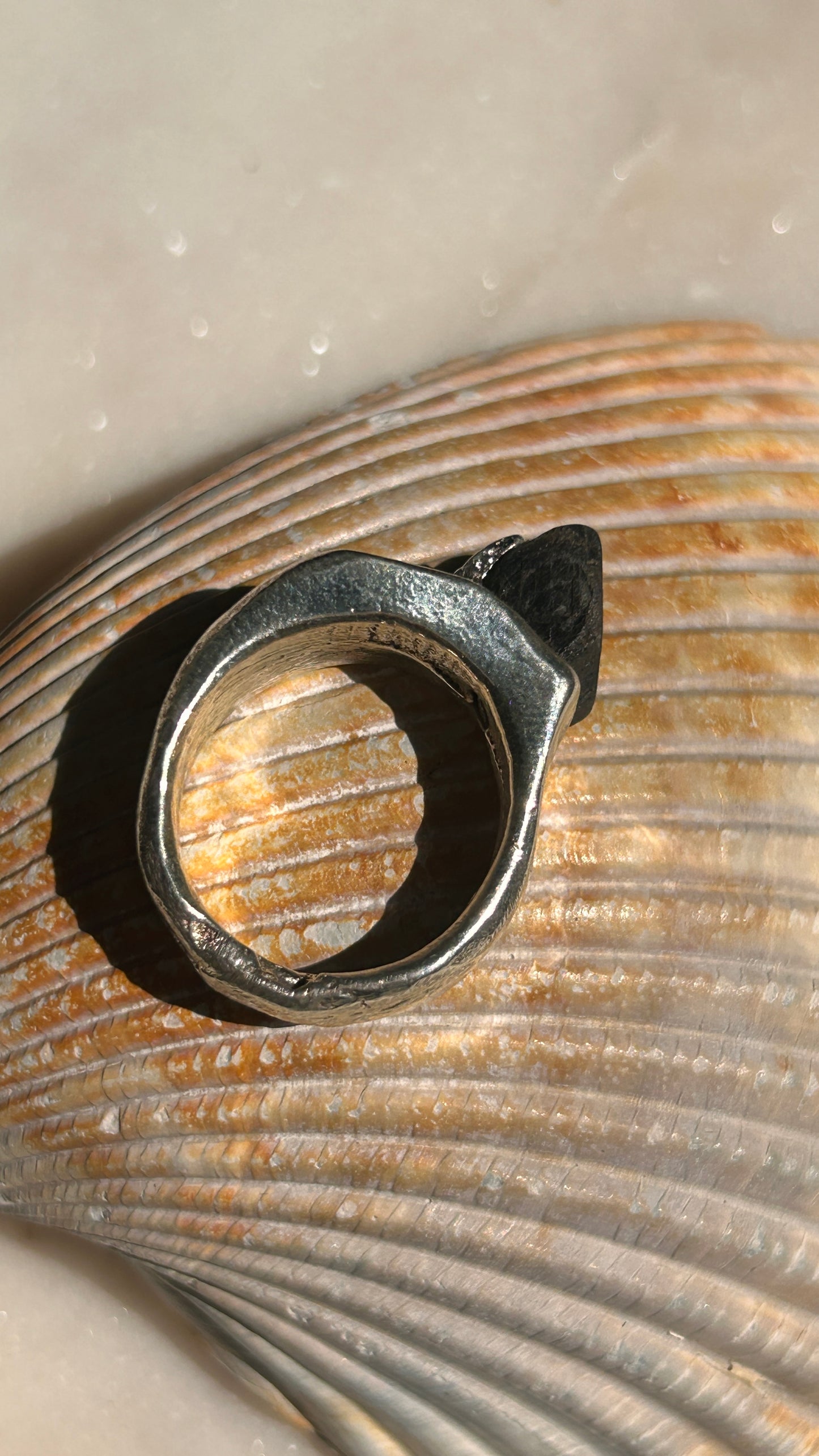 Blazar Jewelry Black Raw Sapphire Cast in Place Size 9.5