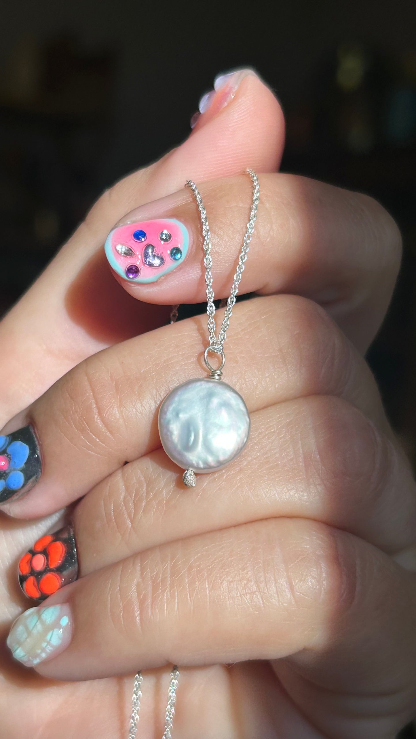 Coin pearl necklace