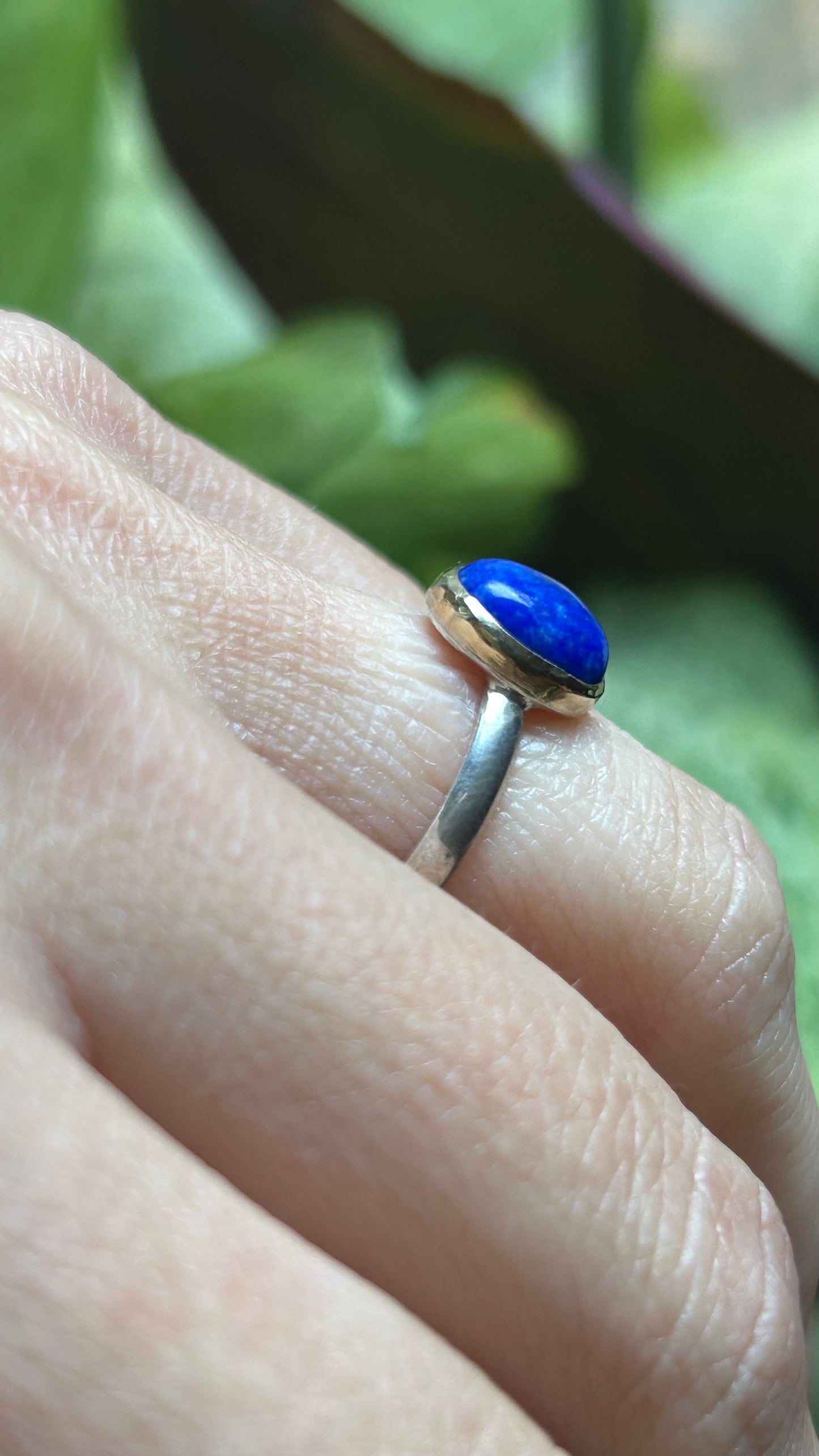 Mixed metal Lapis Lazuli ring size 7