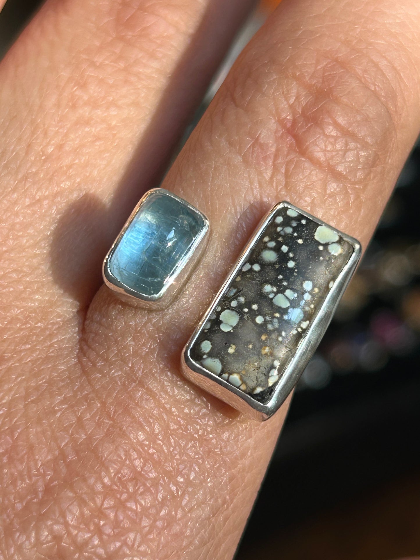 Aquamarine & Variscite Ring