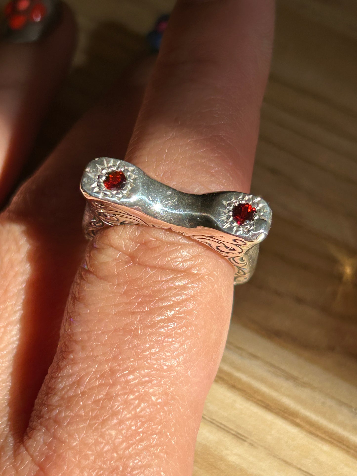 Blazar x HGJ Double Garnet Taurus Ring