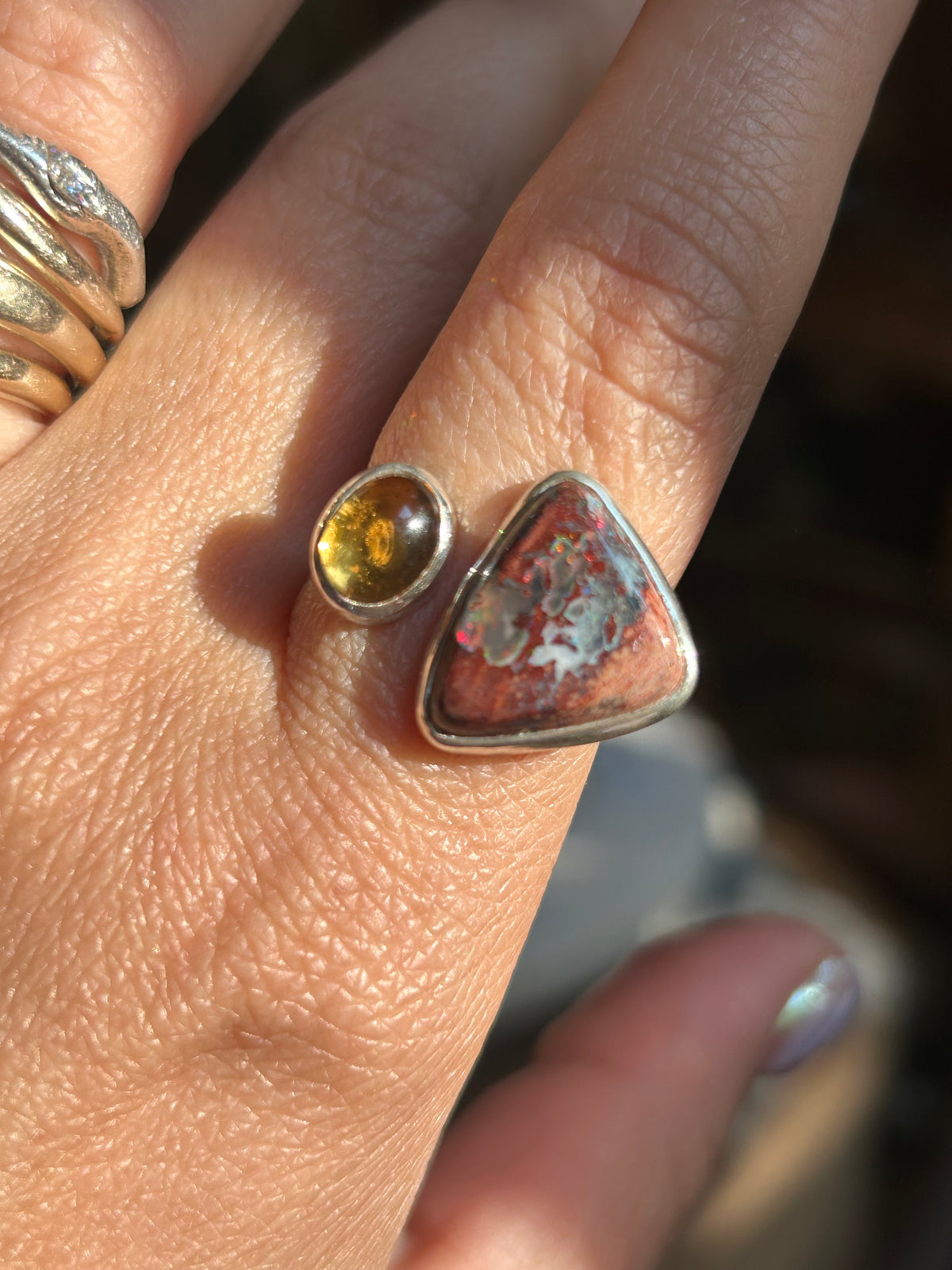 Fire Opal & Citrine