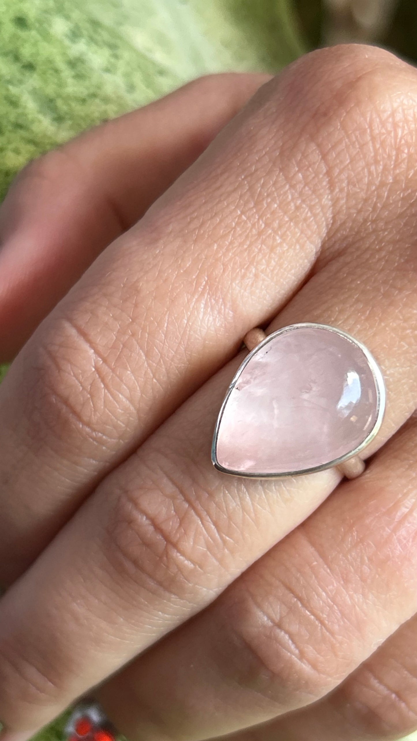 Rose quartz ring size 8