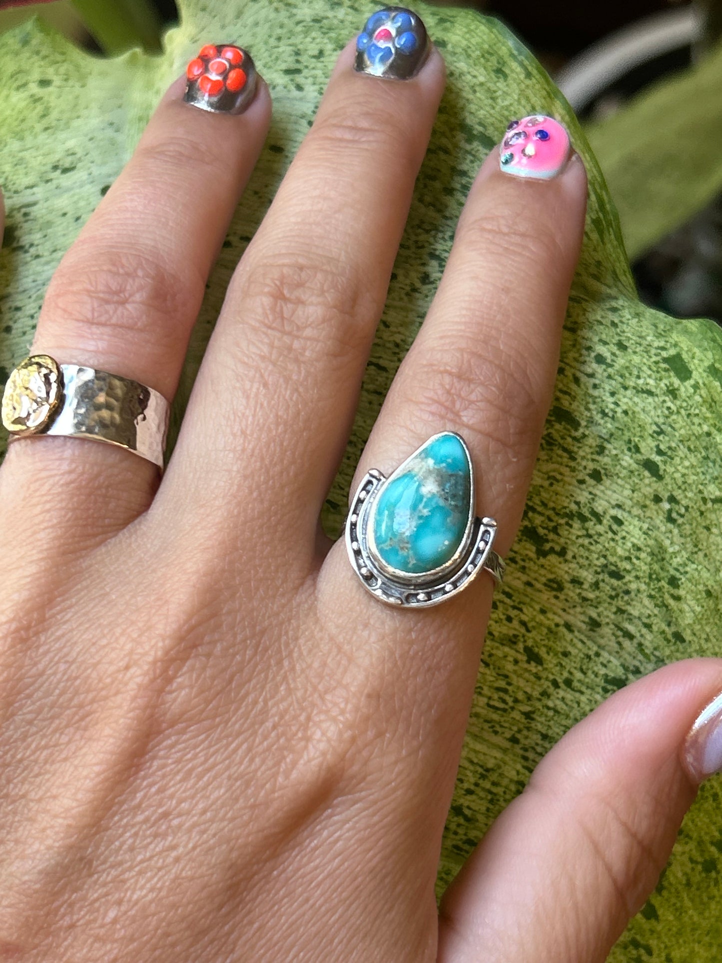 Turquoise Horseshoe Ring size 7
