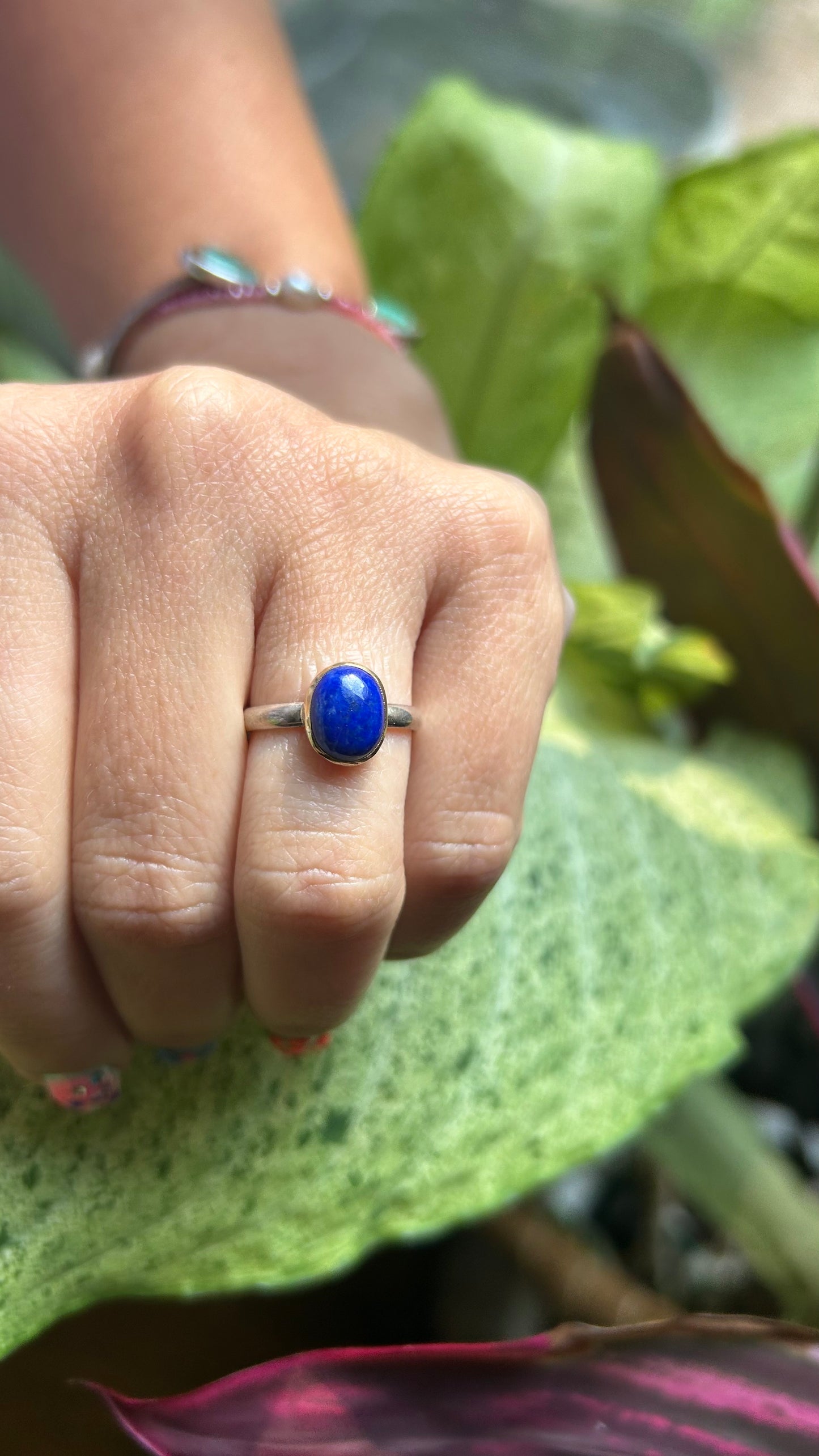 Mixed metal Lapis Lazuli ring size 7