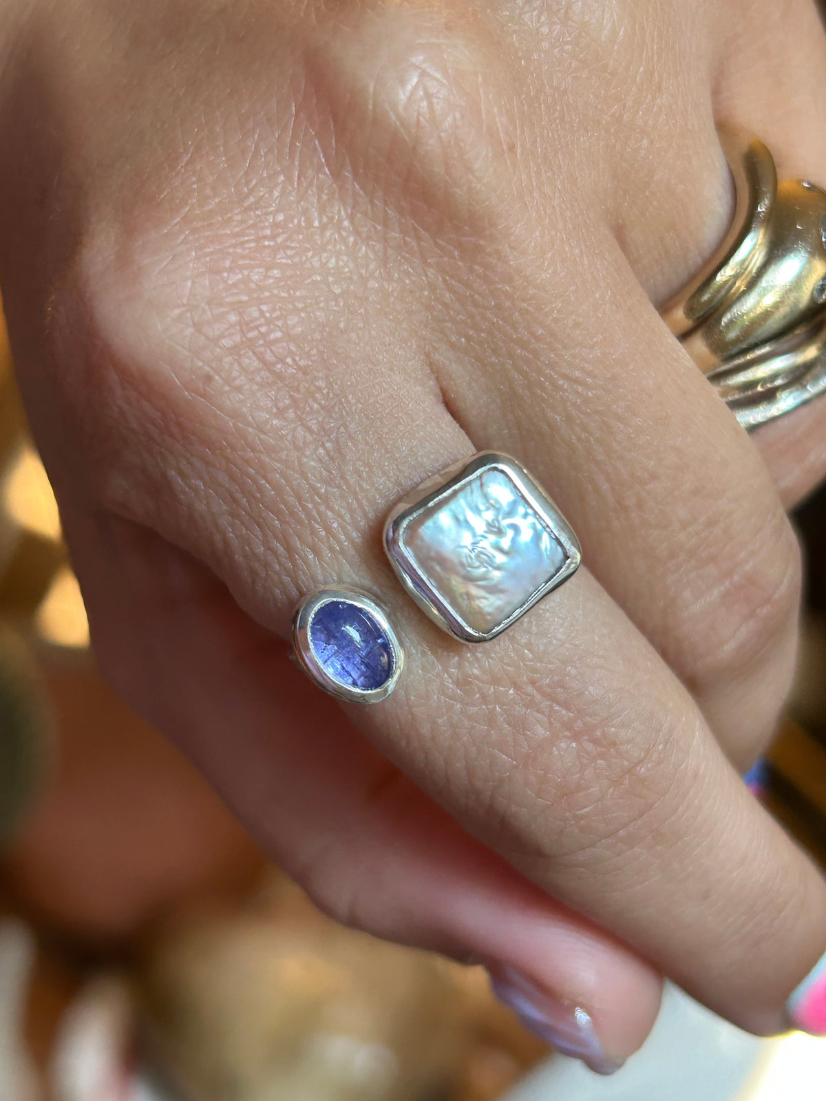 Freshwater Pearl & Tanzinite 7.5