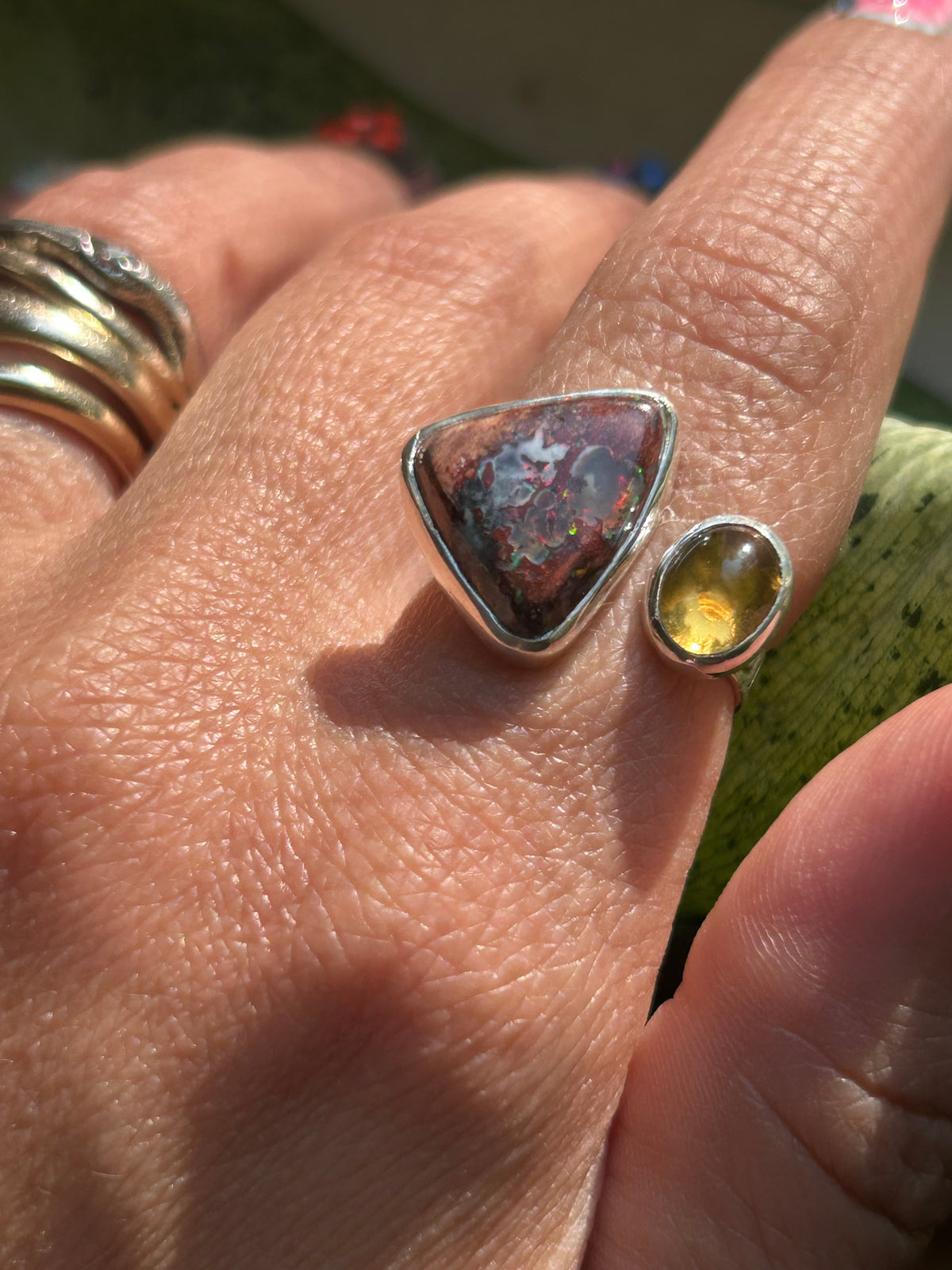 Fire Opal & Citrine