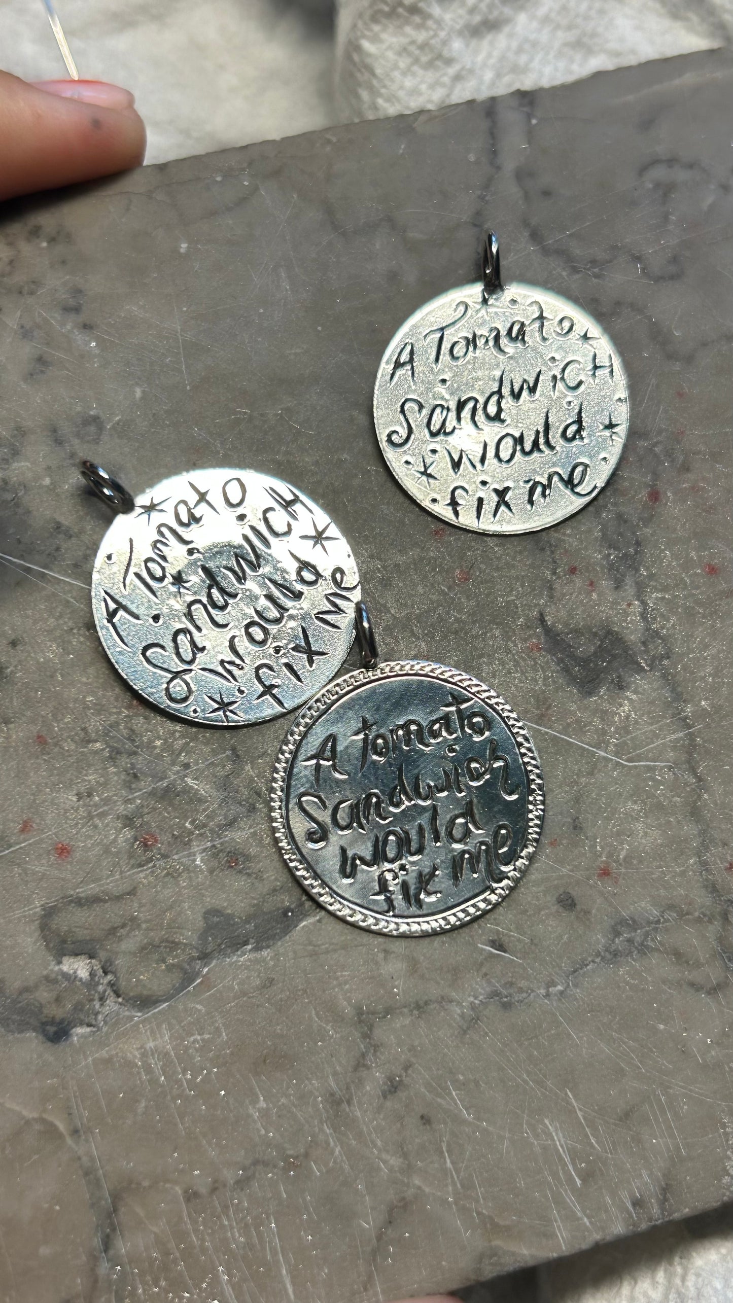 Engraved Sterling Tomato Pendant Made to Order!