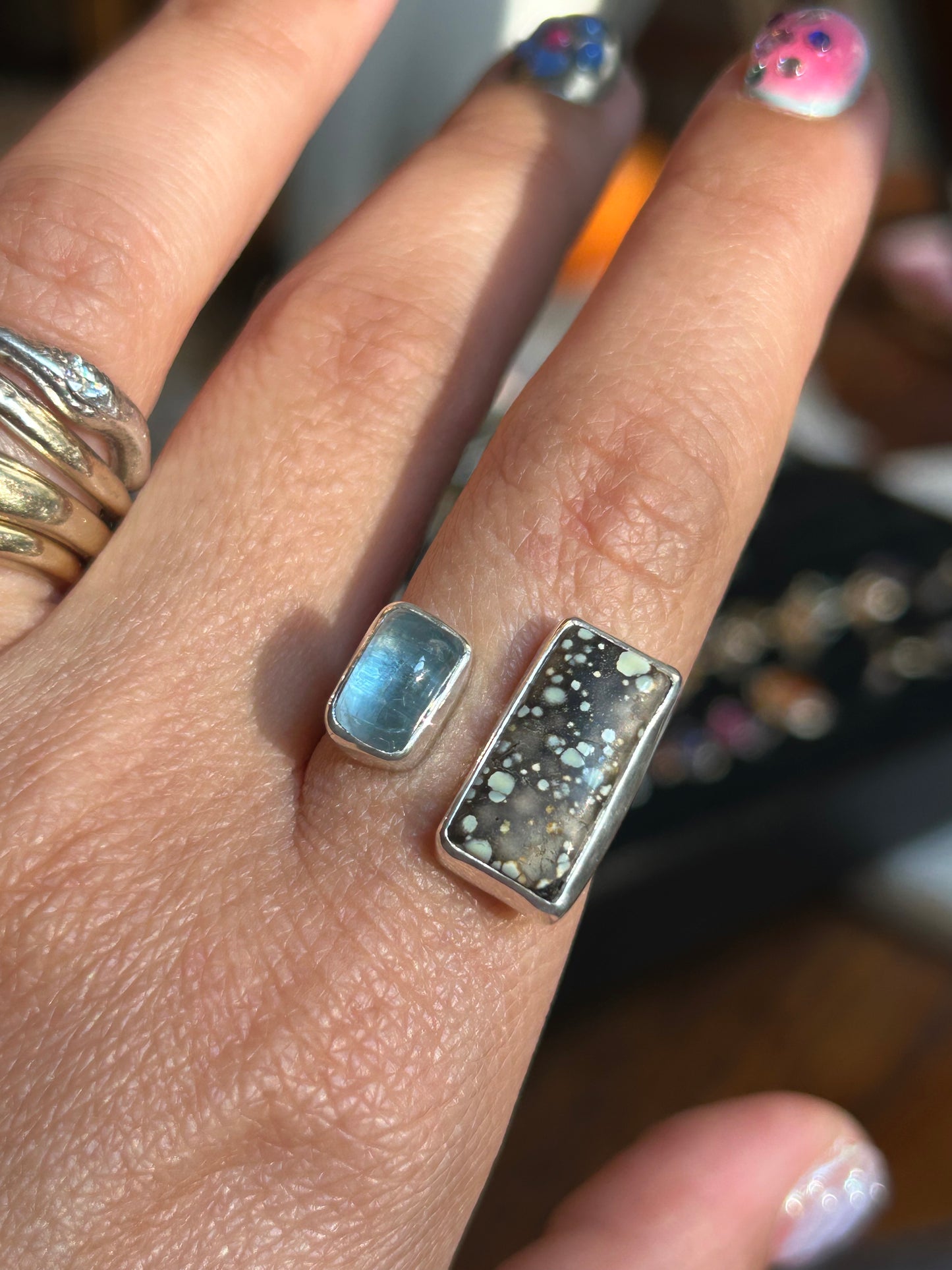 Aquamarine & Variscite Ring