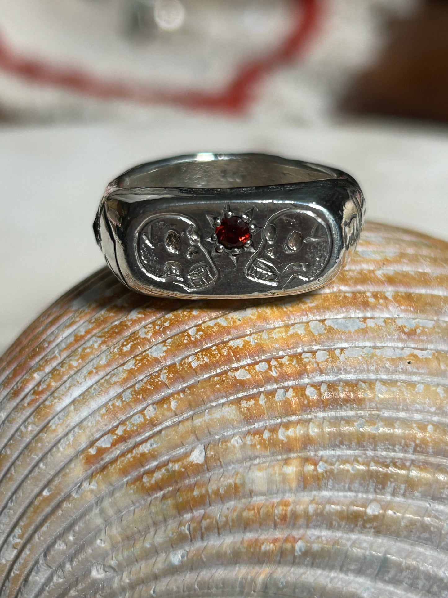 Blazar x HGJ ‘til death ring featuring Garnet, Citrine & Sapphire
