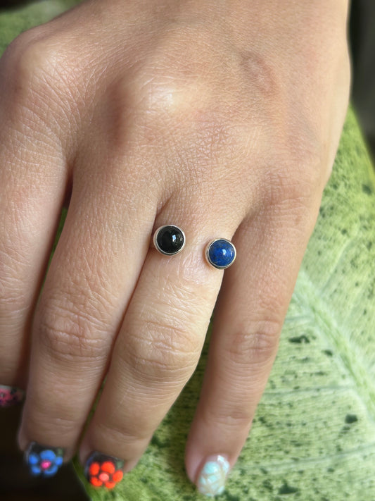 Onyx & Lapis Lazuli Ring Size 5.5