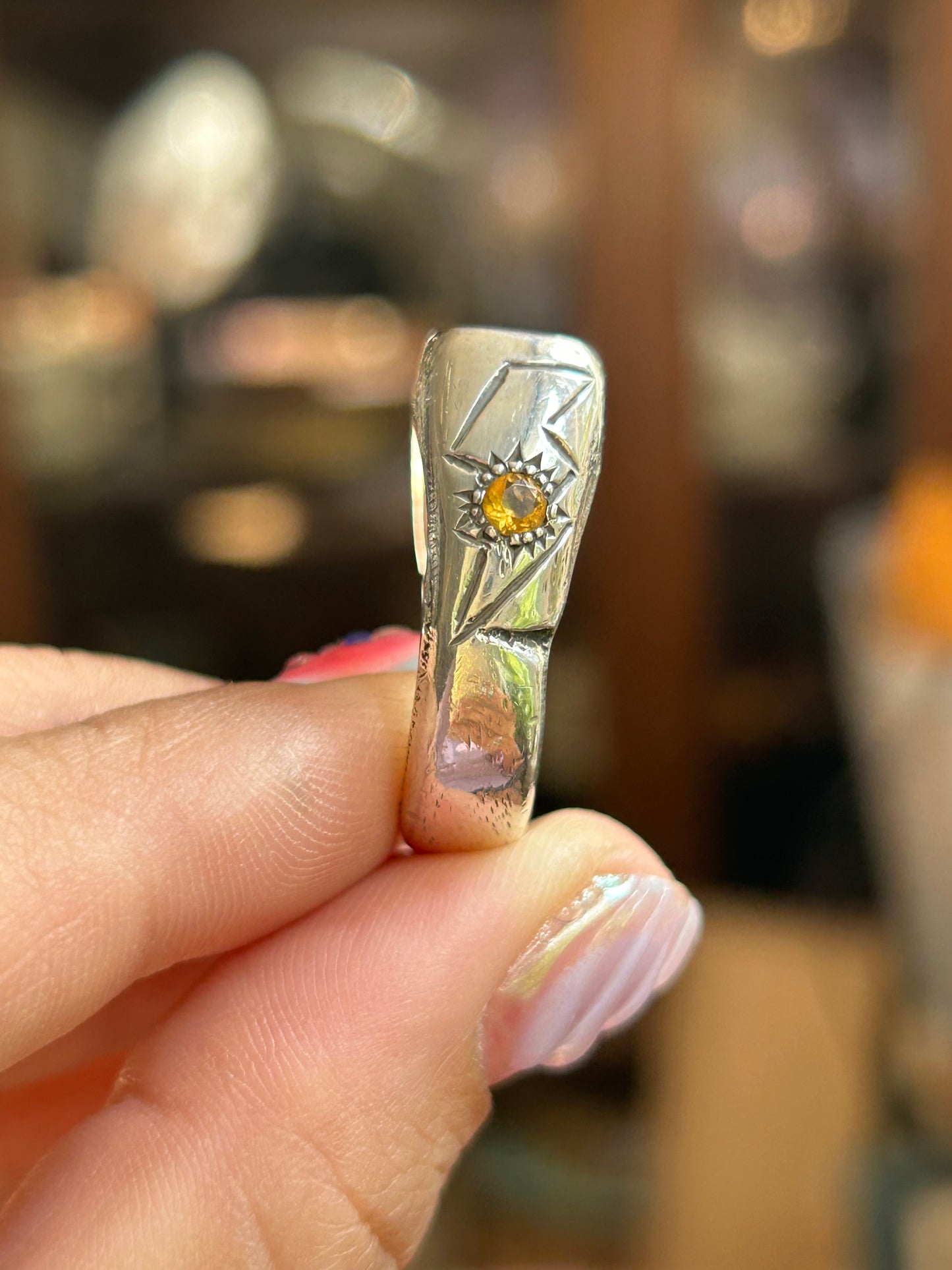 Blazar x HGJ ‘til death ring featuring Garnet, Citrine & Sapphire
