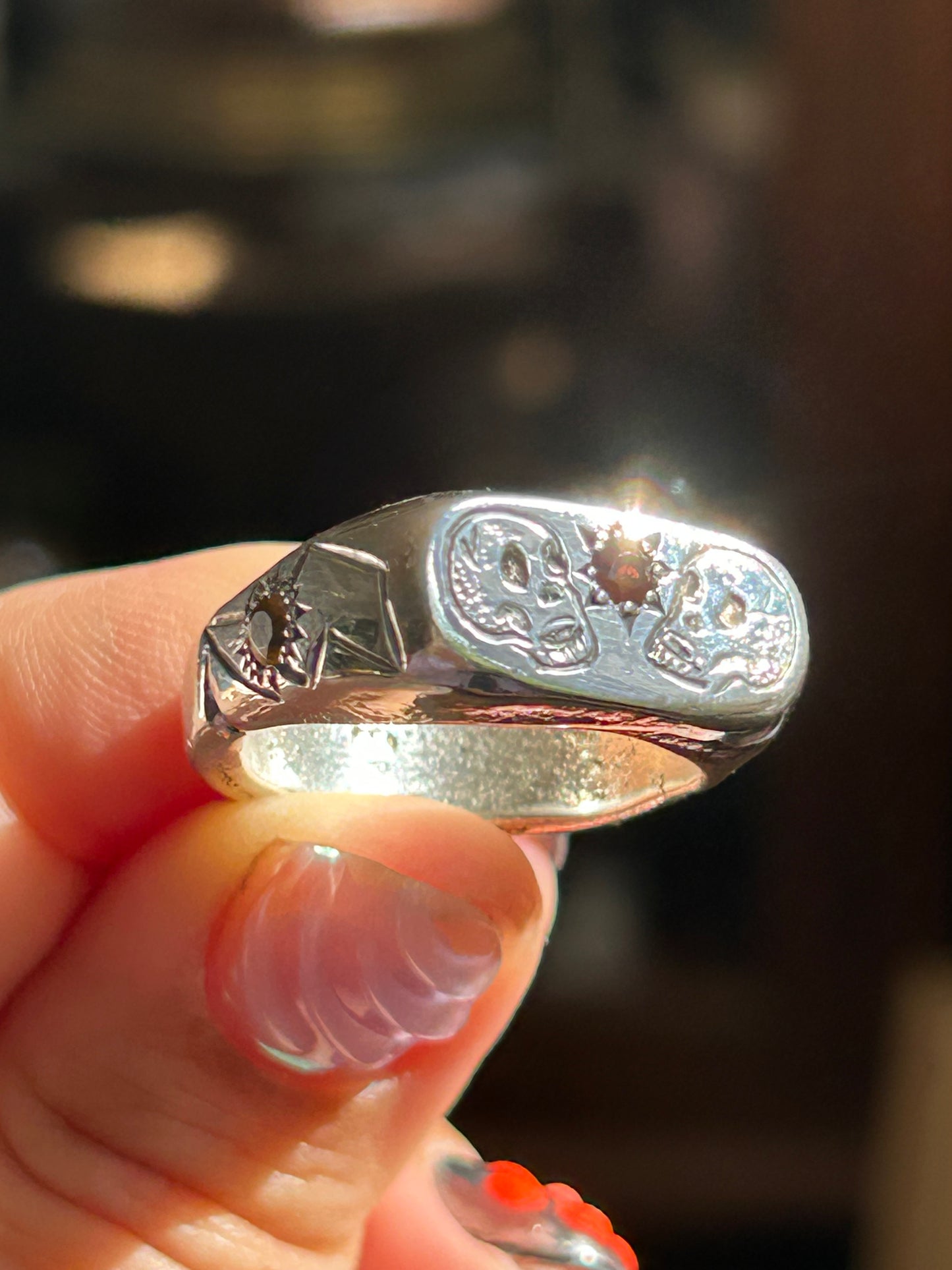 Blazar x HGJ ‘til death ring featuring Garnet, Citrine & Sapphire