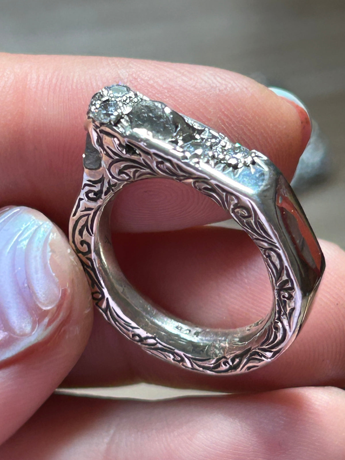 Blazar x HGJ Raw sapphire and CZ Ring