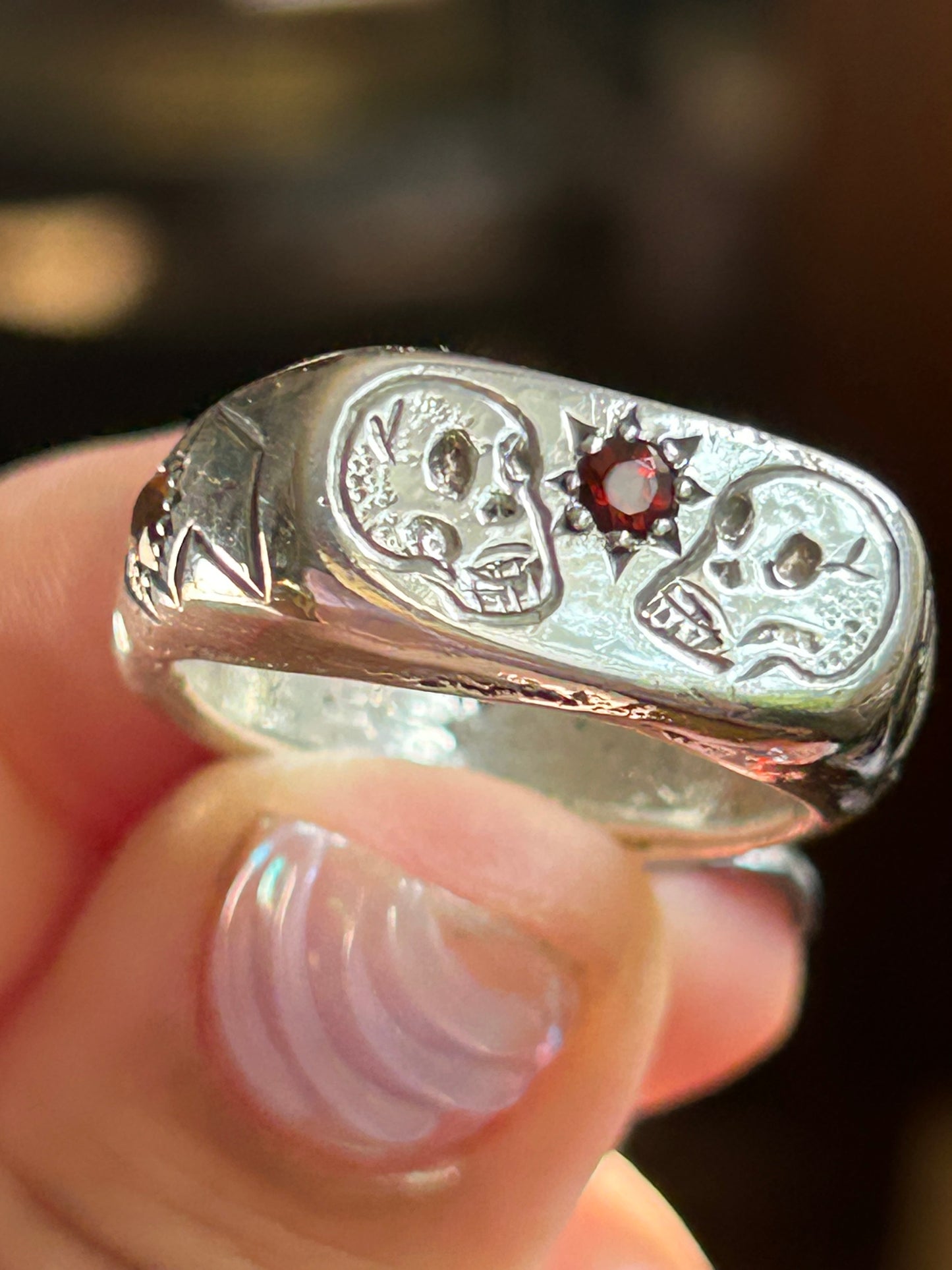 Blazar x HGJ ‘til death ring featuring Garnet, Citrine & Sapphire