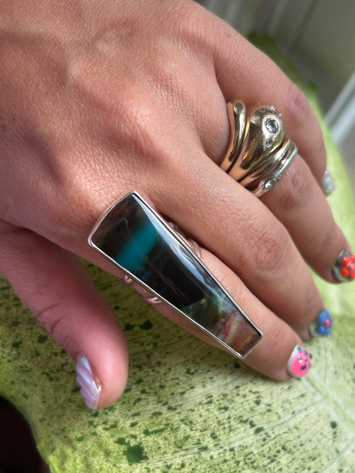 Indonesian Opalized Wood Ring Size 8